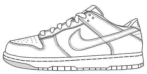 500x255 Nike Clipart Shoe Outline
