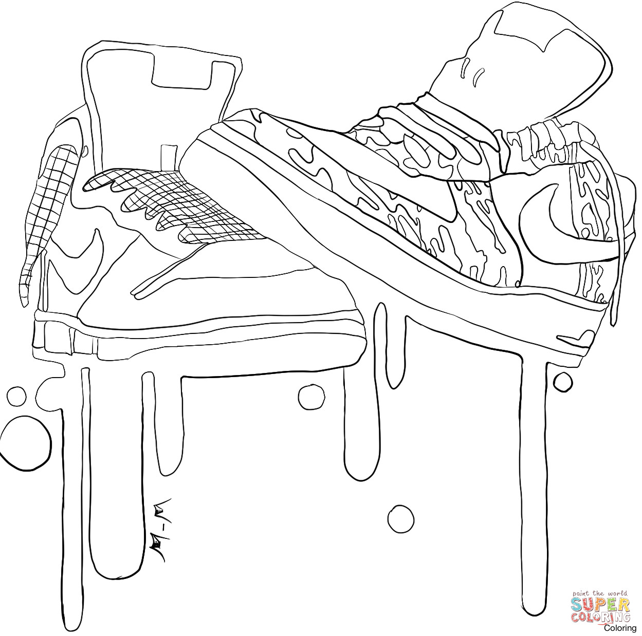 1249x1238 Coloring Pages Nike Shoes Page Fun Brilliant