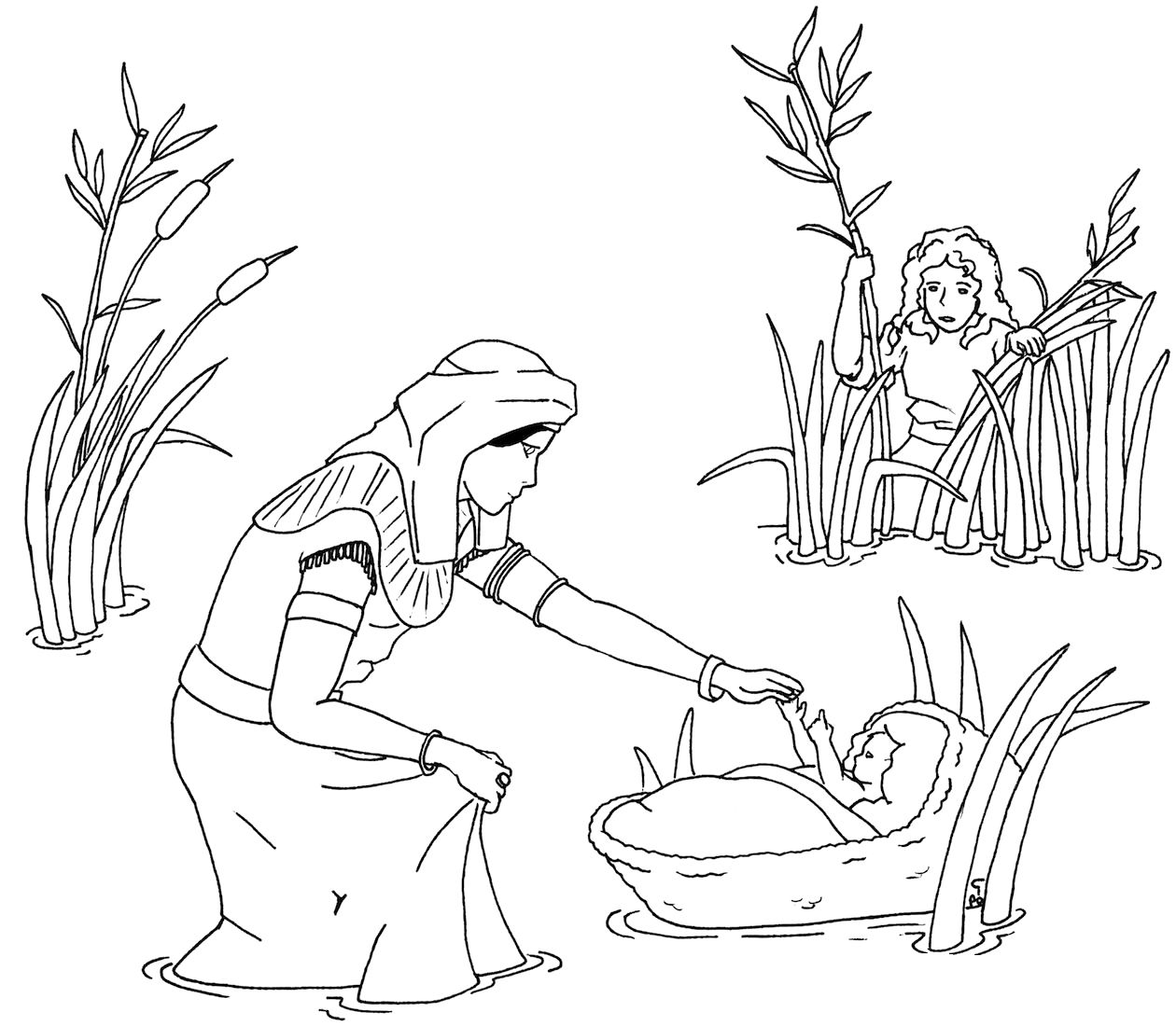 1260x1100 The Story Of Baby Moses Coloring Pages Bible Journaling