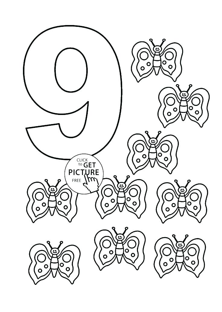 736x1034 Number 9 Coloring Sheet Coloring Pages With Numbers S Coloring