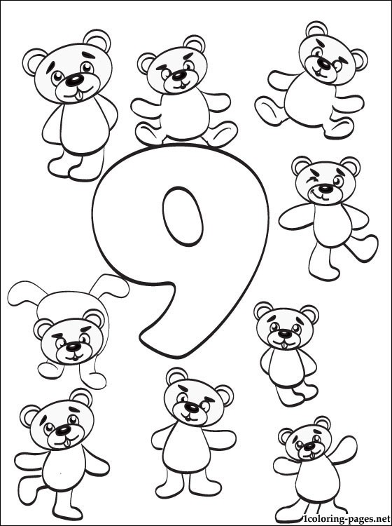 560x750 Number 9 Nine Coloring Page Coloring Pages