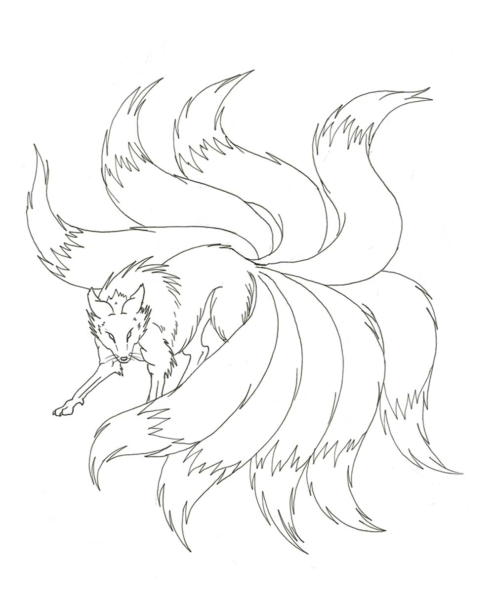 Nine Tailed Fox Coloring Pages