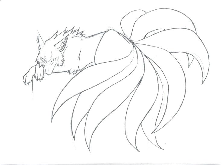 736x546 Naruto Nine Tailed Fox Coloring Pages Drawn Fox 1 Naruto Nine