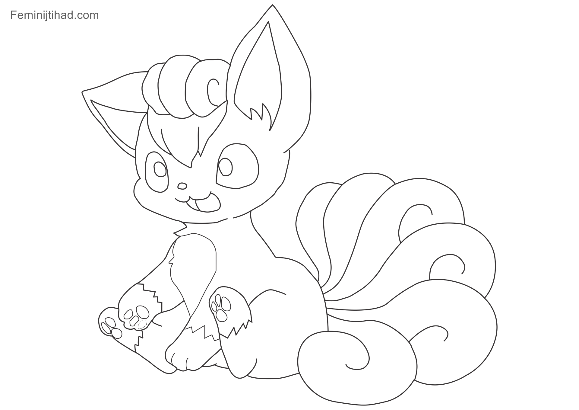 1920x1358 New 038 Ninetales Pokemon Coloring Page Windingpathsart