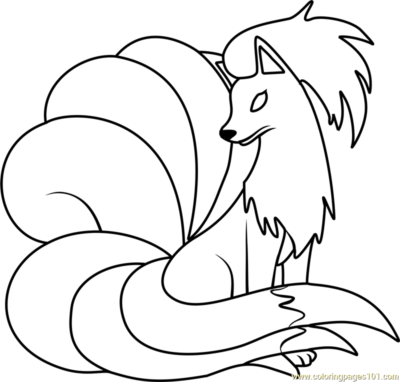 800x764 Ninetales Pokemon Coloring Page