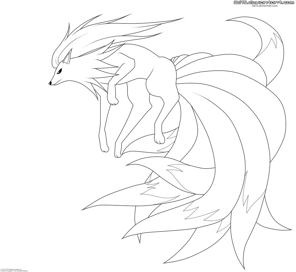 1024x939 Ninetales. Lineart By Moxie2d On Lineart Pokemon