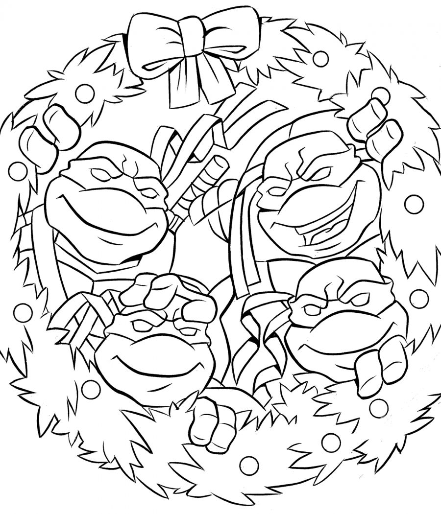 900x1050 Christmas Coloring Pages Ninja Turtles