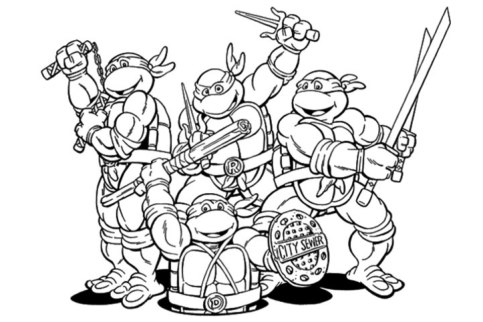 960x640 Printable Ninja Turtle Coloring Pages