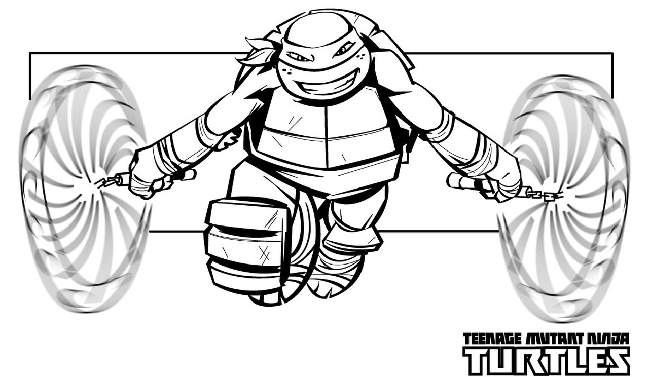 1280x744 Awesome Ninja Turtles Coloring Sheets Turtle Pages Michelangelo