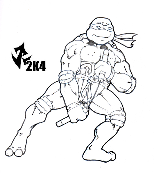 530x597 Teenage Mutant Ninja Turtles Michelangelo Drawing