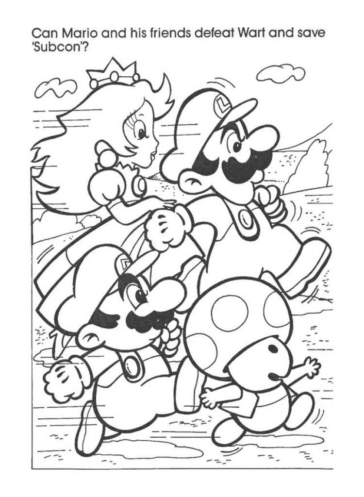 750x1024 Coloring To Print Famous Characters Nintendo Number 43311