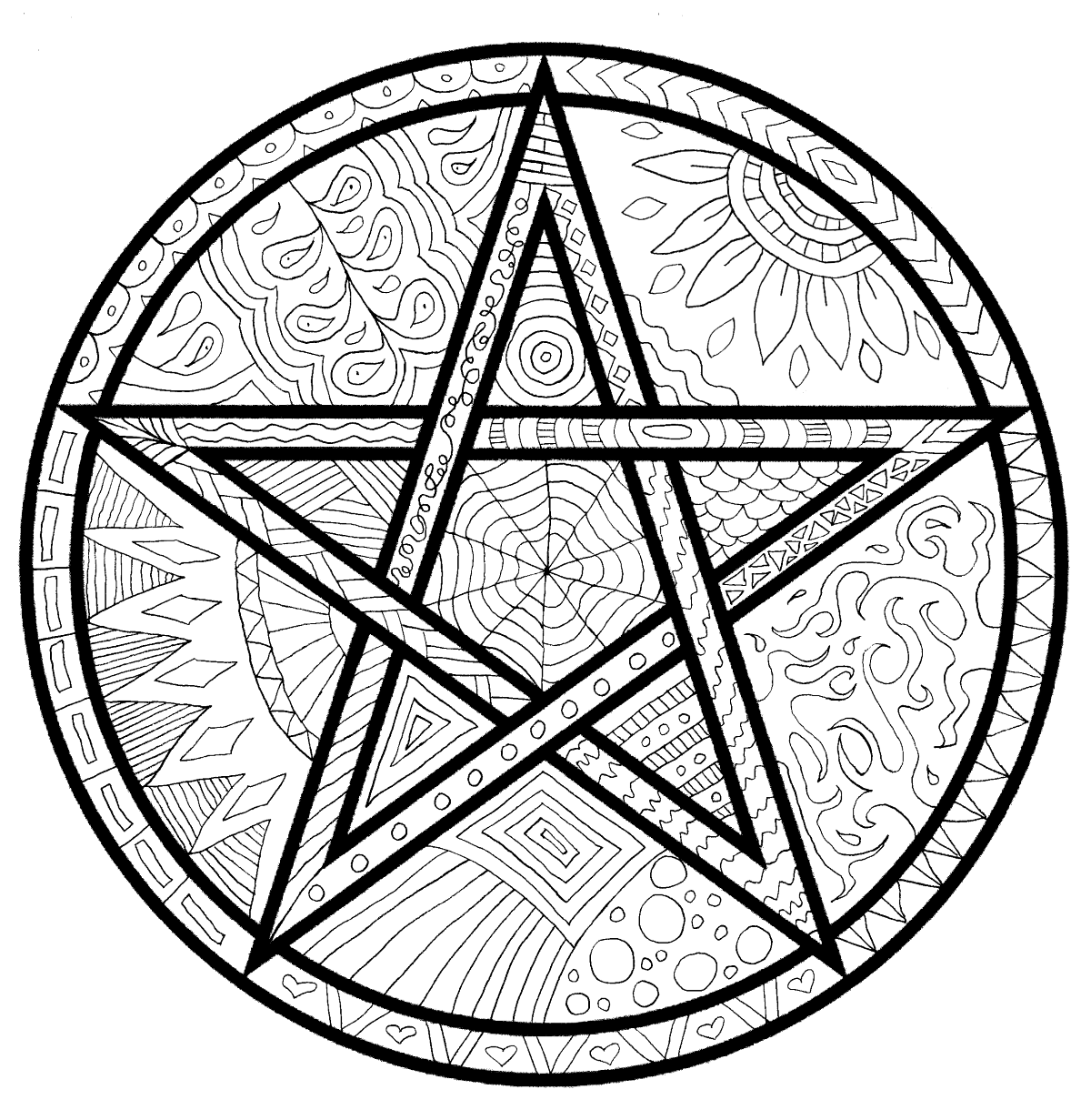 1200x1231 Zentangle Style Coloring Pages Little Pagan Acorns