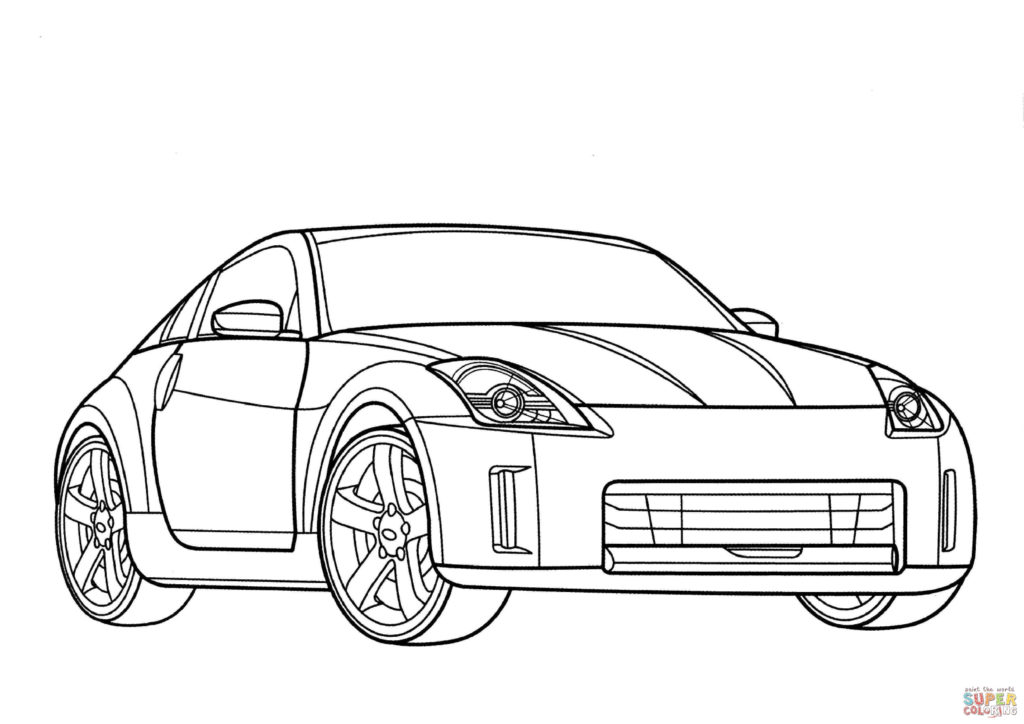 1024x724 Nissan 350z Coloring Page Free Printable Coloring Pages Nissan Car