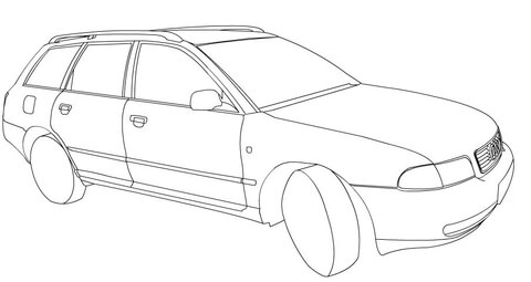 480x255 Audi A4 Coloring Page