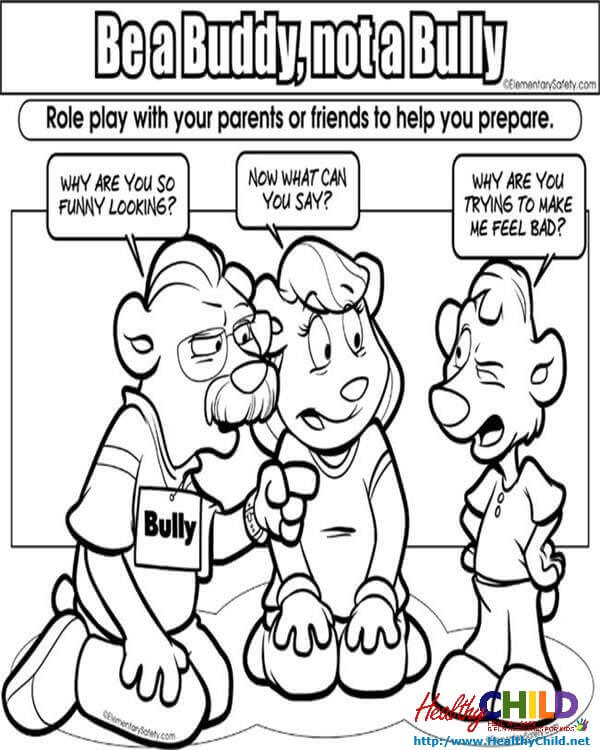 No Bullying Coloring Pages