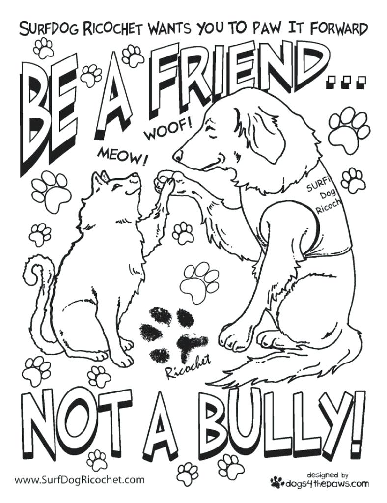 788x1024 Coloring Page ~ Bullying Coloring Pages Anti Surf Dog Ricochet