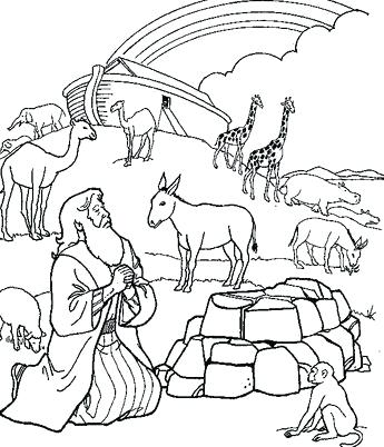 345x402 Ark After The Flood Elementary Age Art Noah Ark Coloring Page Ark