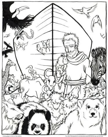 372x472 Noah And The Flood Story And Coloring Page. (The Real, Biblical