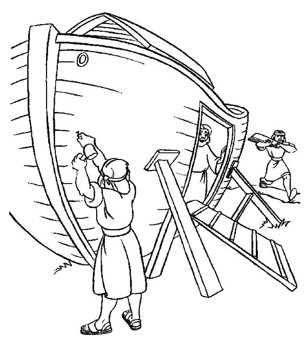 600x663 Noahs Ark Noahs Ark In The Great Flood Coloring Page. Fascinating