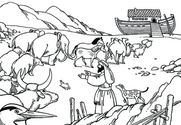 600x415 Noah And The Ark Coloring Page