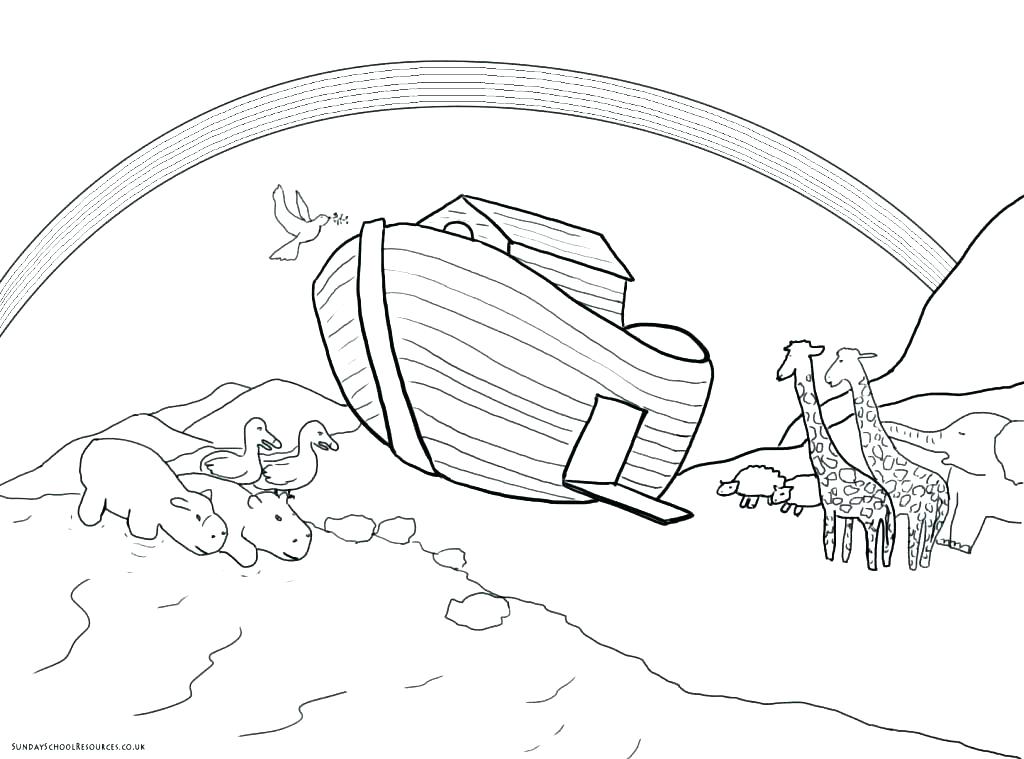 1024x759 Noah And The Ark Coloring Pages Ark Noahs Ark Coloring Pages Kjv