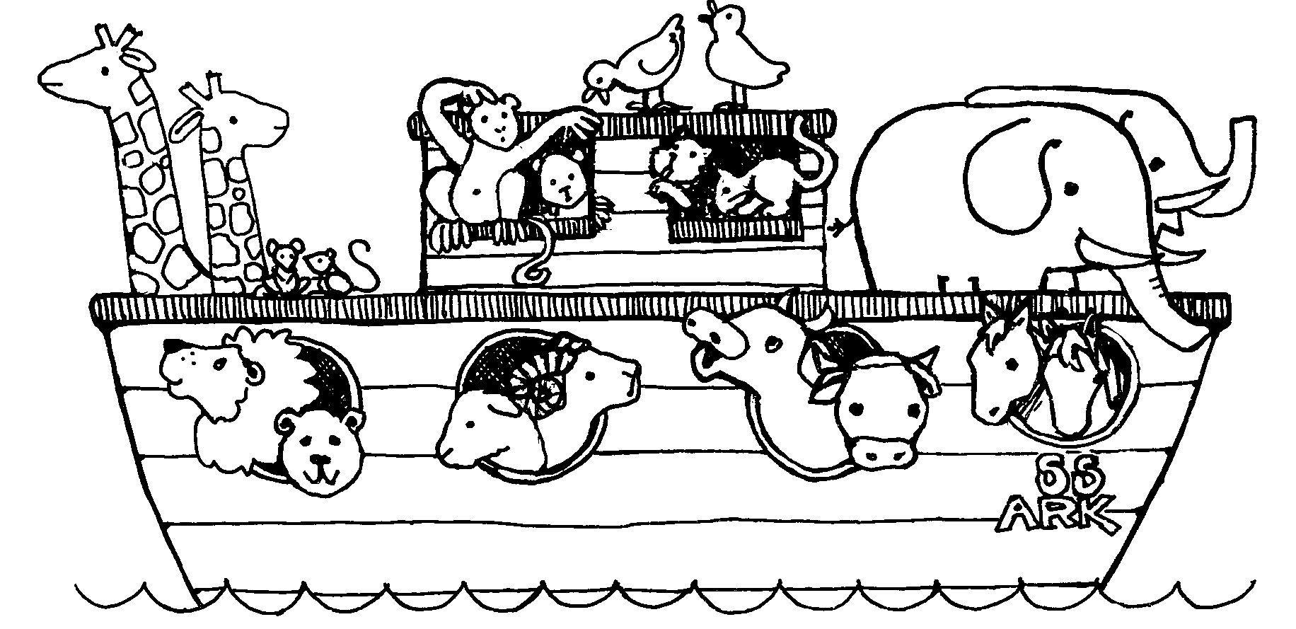 1832x889 Noahs Ark Coloring Page 02 Kid Stuff Sunday School Noahs