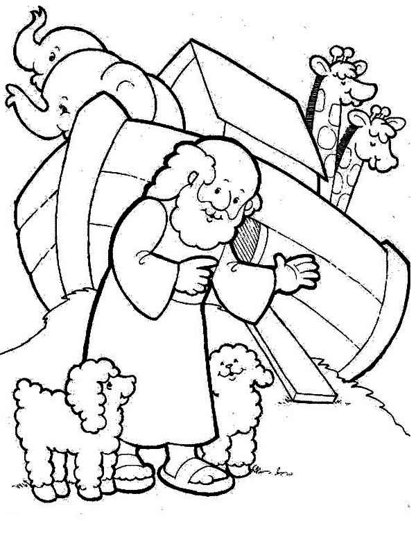 600x771 Chic Noah S Ark Printable Coloring Pages Free Two Cute Sheeps