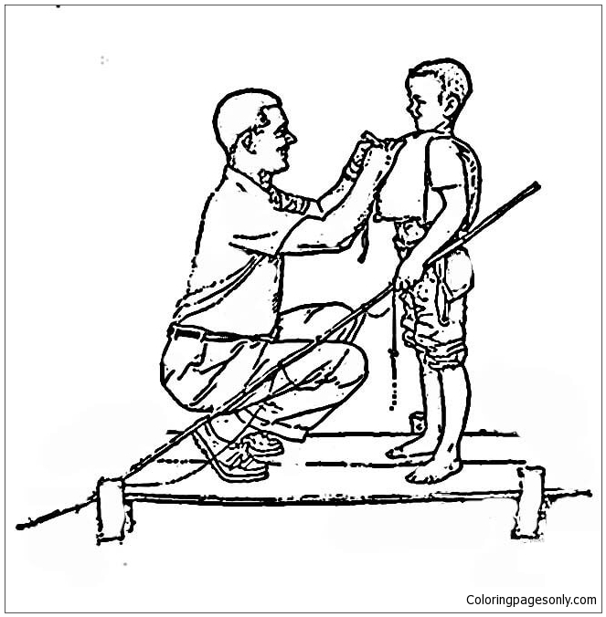 663x676 Boy And Dad On Dock By Norman Rockwell Coloring Page