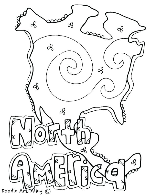 618x800 North America Coloring Page Also Printable Continent Maps North