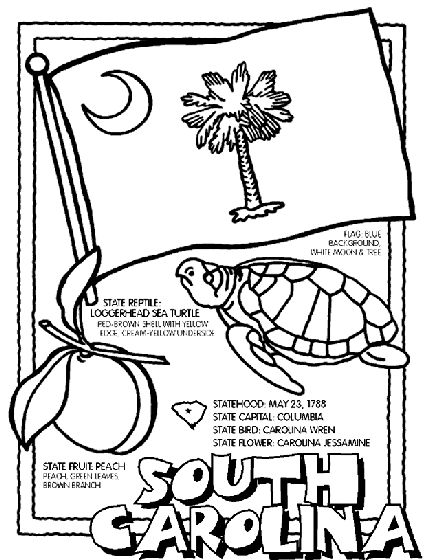 North Carolina State Symbols Coloring Pages
