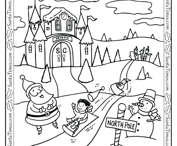 728x600 North Pole Coloring Pages