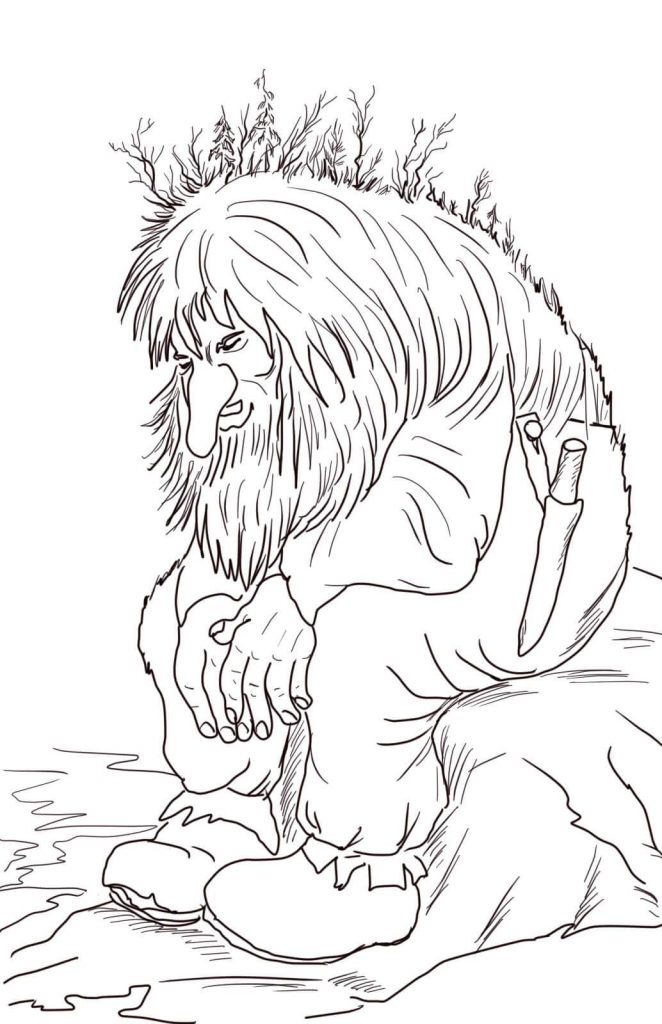 662x1024 Norwegian Troll Picture Coloring Page