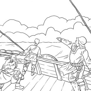 308x308 Viking Coloring Page. Perfect Geography Coloring Book Also
