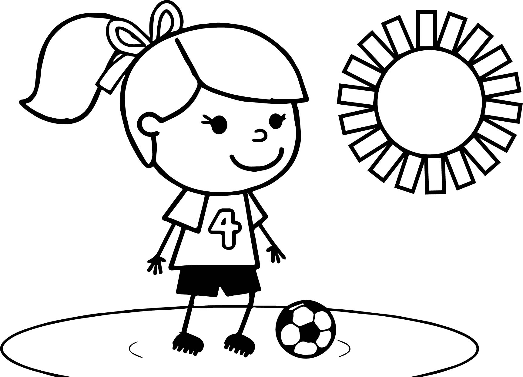 1725x1243 Sweet Soccer Girl Playing Football Coloring Page Wecoloringpage