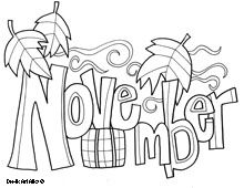 220x170 November Coloring Page Bullet Journaling November