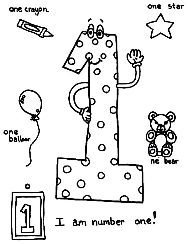 600x778 Coloring Pages Number 1 I Am Number One Coloring Page Netart Free