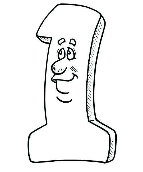 500x600 Number 1 Coloring Pages Printable Numbers 1 Number 1 Coloring