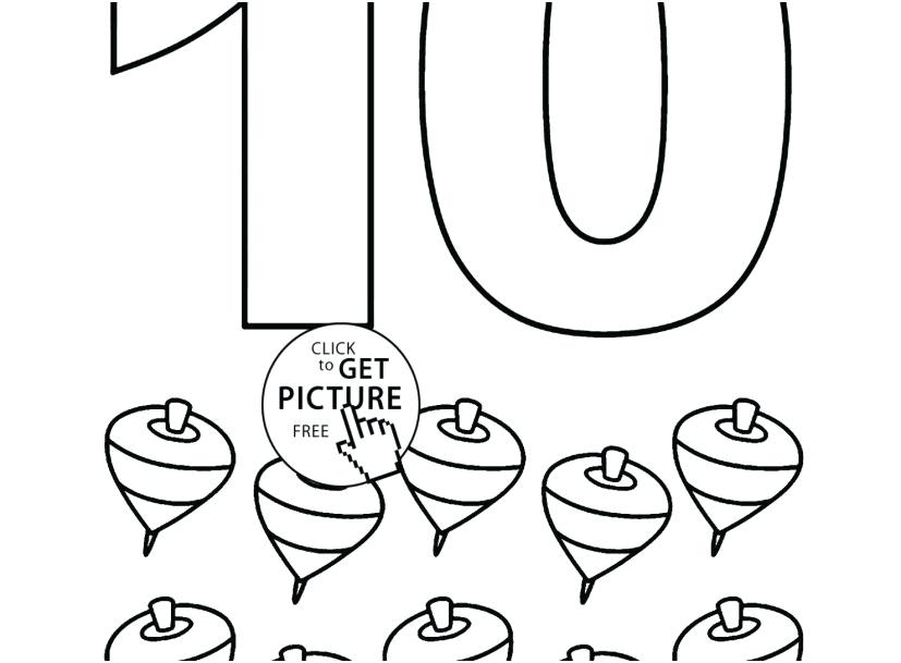 827x609 Number 10 Coloring Page Color By Number Coloring Pages