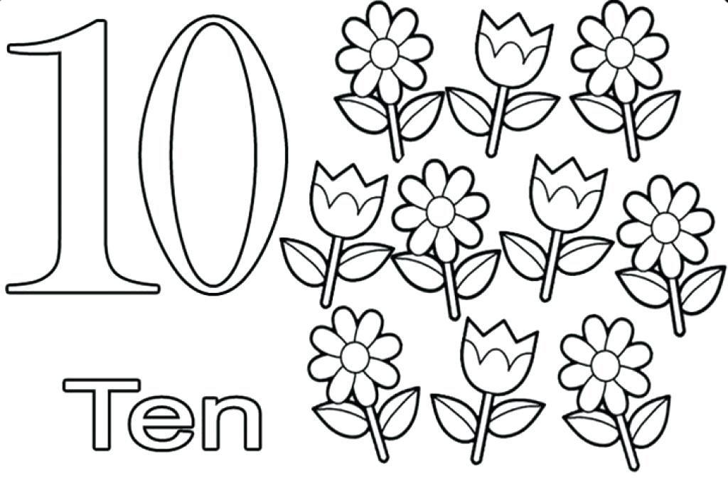 1024x682 Number 10 Coloring Page Number Ten Learning To Write Simple
