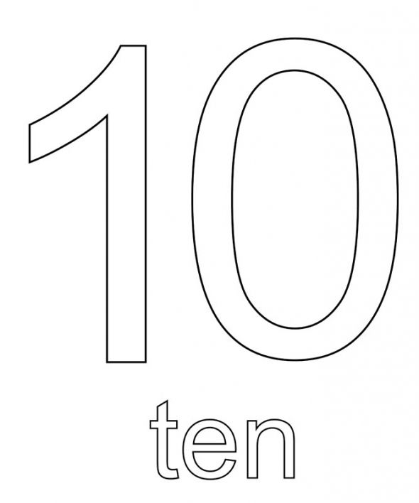 590x708 Number Ten Coloring Page