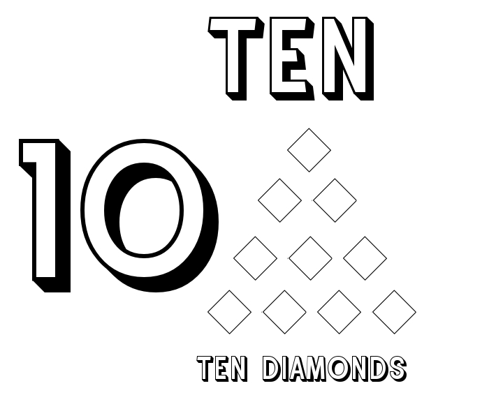 720x576 Preschool Number 10 Coloring Page