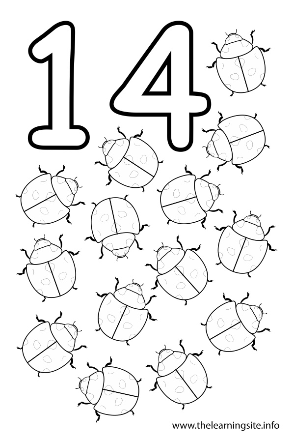 599x899 Number 14 Coloring Page