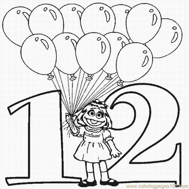 650x650 Numbers Coloring Pages 12 Lrg Coloring Page