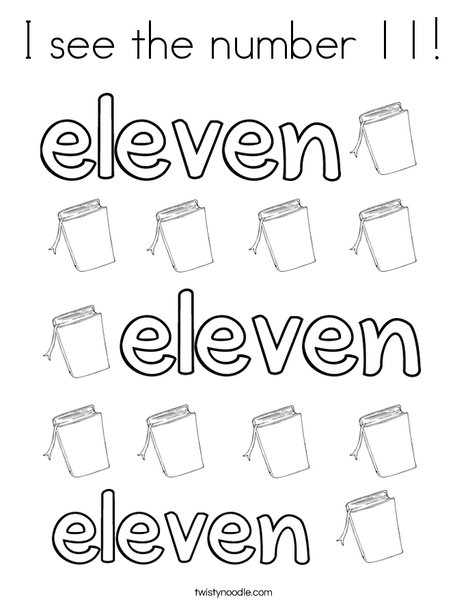 468x605 I See The Number 11 Coloring Page