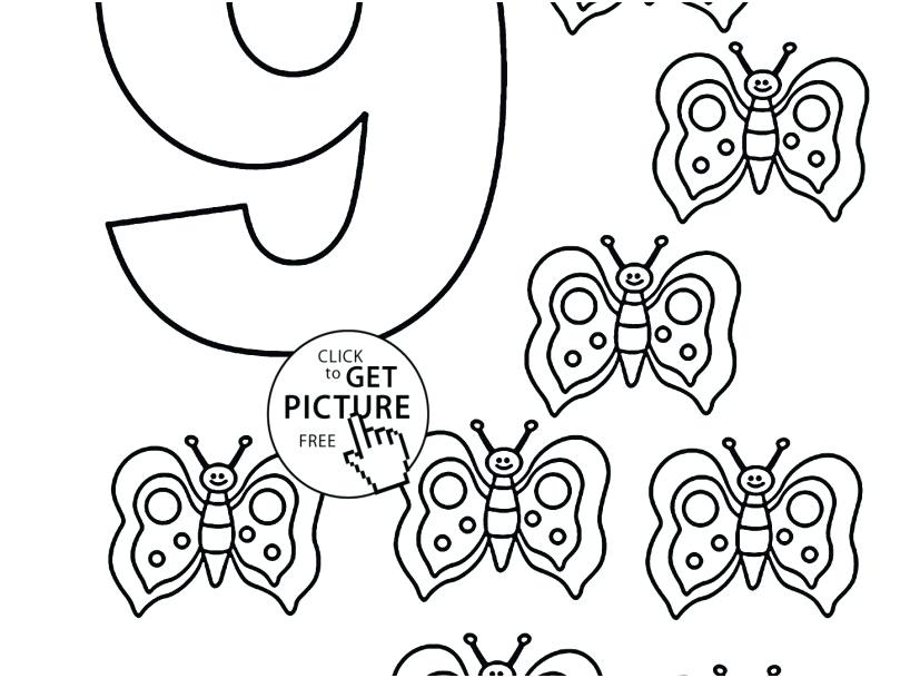 827x609 Number 13 Coloring Page Number 9 Coloring Pages Vibrant