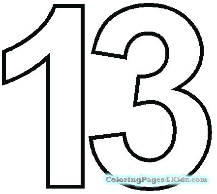 441x393 Number 13 Coloring Page Number Coloring Page Inspirational Number