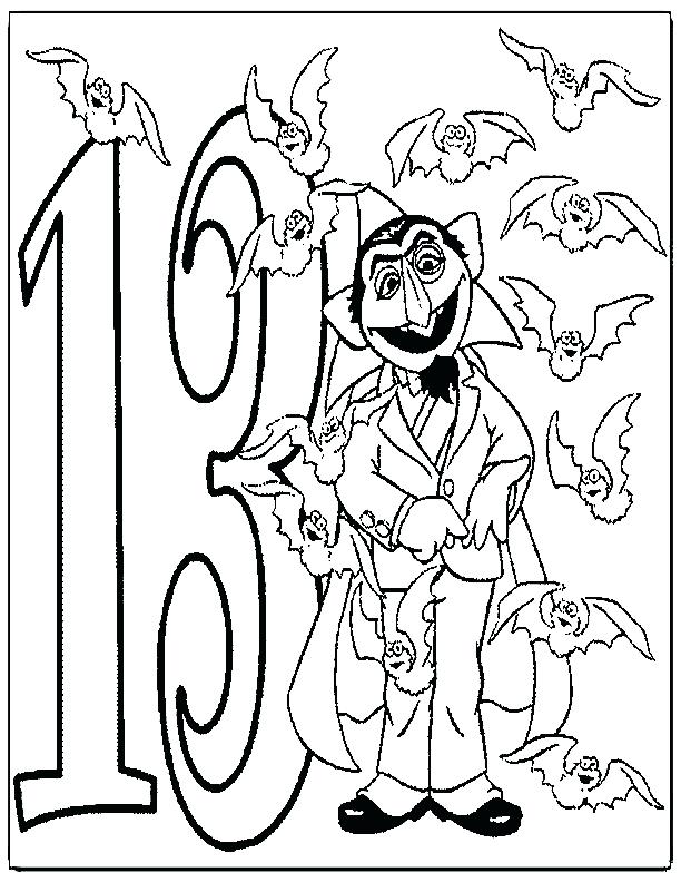 612x792 Number 13 Coloring Page Sesame Street Count Coloring Page Free