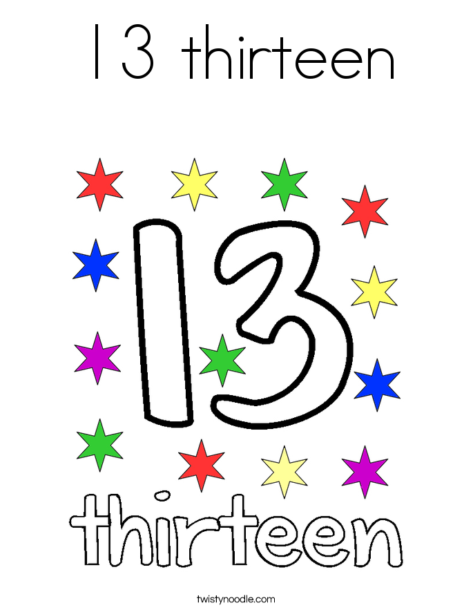 685x886 Number 13 Coloring Pages