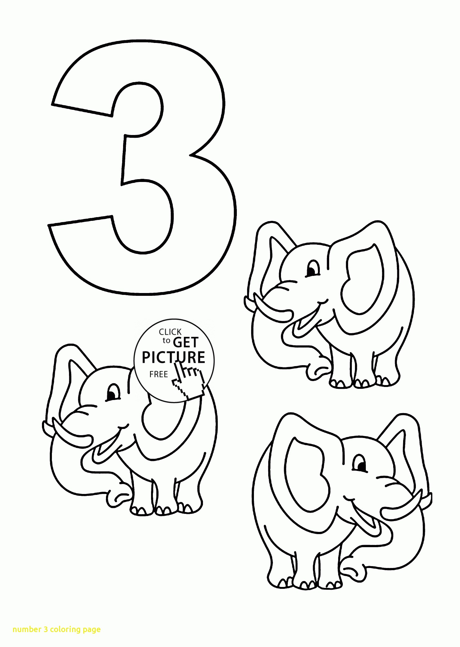 1480x2080 Number 3 Coloring Page 13