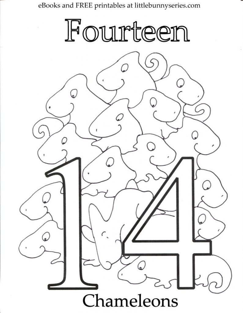 795x1024 Number 14 Coloring Page